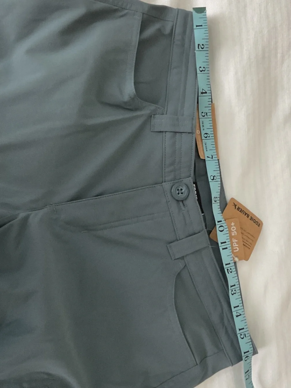 NWT Eddie Bauer grey blue Rainer pants 8